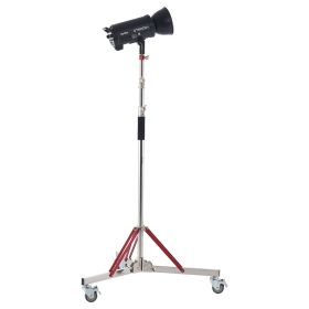 VEVOR Heavy Duty Light Stand with Casters, Max Height 10.5 ft/320 cm, Adjustable Tripod Stand with Stainless Steel, Photography Wheeled Base Stan