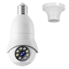 E27 WiFi Bulb Camera 1080P FHD WiFi IP Pan Tilt Security Surveillance Camera with Two-Way Audio Night Vision Flood Light Motion Tracking Siren Fu