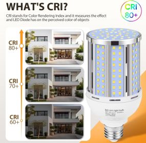 80W LED Corn Light Bulb(2 Pack),(800 Watt Equivalent) Fanless E26/E39 Medium/Large Mogul Base LED Cob Lamp 5000K Daylight 11