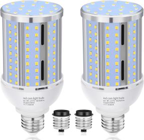 60W LED Corn Light Bulb(2 Pack),(600 Watt Equivalent) Fanless E26/E39 Medium/Large Mogul Base LED Cob Lamp 5000K Daylight 6