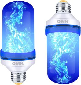 Blue Flame Decor LED Flame Effect Light Bulbs - Upgraded 4 Modes Fire Simulated Lamps - Gifts, Party, Indoor/Outdoor Decoration Lights (Blue 2)
