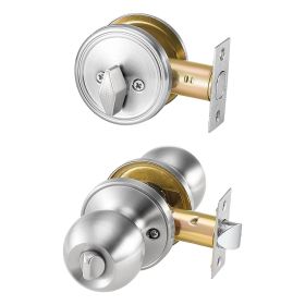 VEVOR Door Knob and Deadbolt Set, Satin Nickel Entry Door Knob and Single Cylinder Deadbolt Combo Pack, Fit for 1-3/8" to 1-3/4" Door Thickness