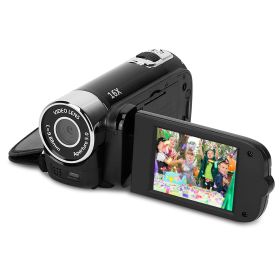 Black-Red Options - 1Pc HD 1080P Digital Video Camcorder 2.7in 16X Zoom DV Camera 270 Degree Rotation Rechargeable Kid Camera With Fill Light Sel (Option: Black)
