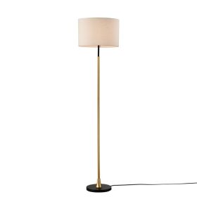 Floor Lamp For Living Room With Beige Lampshade, Standing Lamp Tall Industrial Floor Lamp Reading For Bedroom, Office No Included Bulb -Matte Bla (Option: Gold)
