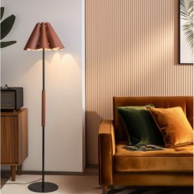 Floor Lamp With Leather Lampshade Perfect For Living Rooms, Bedrooms, Offices (Option: Floor lamp)