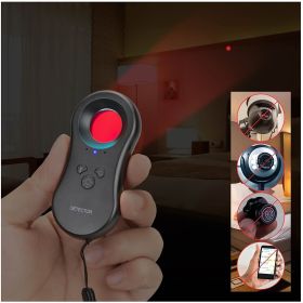 Hidden Camera Detectors; LED Hidden Device Detector With Infrared Viewfinders - Pocket Sized Anti Spy Camera Finder Locates Hidden Camera; Charge (Color: Black*2)