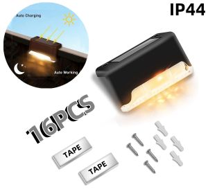 16/32PCS solar outdoor light, spring camping outdoor light, outdoor LED step light, solar charging (Color: warm colour)