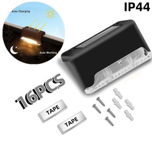 16/32PCS solar outdoor light, spring camping outdoor light, outdoor LED step light, solar charging (Color: White)