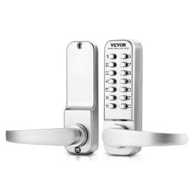 VEVOR Mechanical Keyless Entry Door Lock, 14 Key Mechanical Door Lock, Mechanical Keypad Door Lock with Handle (Color: Silver, Type: Handle)