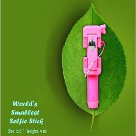 Candy Bar Selfie Stick World's Smallest And Guaranteed To Fit In Your Pocket (Color: Orange Crush)