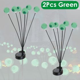 2Packs/4Packs Solar Scary Eyeballs Lights Outdoor Halloween Decoration Swaying Light Halloween Path Lights Ornaments with Total 12LED (Product type: 2Pcs Green)