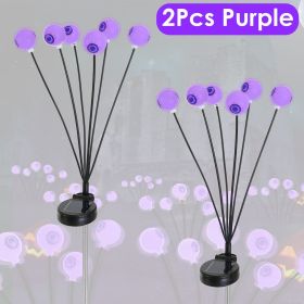 2Packs/4Packs Solar Scary Eyeballs Lights Outdoor Halloween Decoration Swaying Light Halloween Path Lights Ornaments with Total 12LED (Product type: 2Pcs Purple)