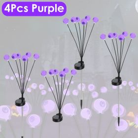 2Packs/4Packs Solar Scary Eyeballs Lights Outdoor Halloween Decoration Swaying Light Halloween Path Lights Ornaments with Total 12LED (Product type: 4Pcs Purple)