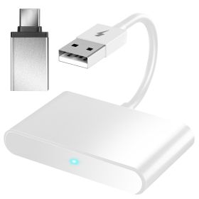 Android Wireless Adapter for In-car Infotainment System 5GHz WiFi Car Auto Navigation Player Fit for FORD HONDA CHEVROLET IOSPhone 6+ (Color: White, size: One size)