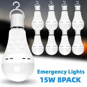 8PCS/4PCS Rechargeable LED Light Bulbs 80W Equivalent 1200mAh Battery Backup for Power Outages Emergency (Quantity: 8-PCS)