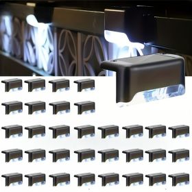 8/16/32 solar outdoor deck lights, garden lights, atmosphere lights, LED walk lights, light source control (Color: 32PCS-baise)