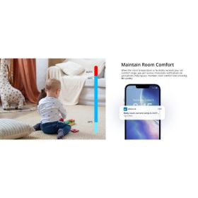 SONOFF SNZB-02P Zigbee Temperature Humidity Sensor, Indoor Thermometer Hygrometer with Alert (white: Variant1)