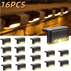 8/16/32 solar outdoor deck lights, garden lights, atmosphere lights, LED walk lights, light source control (Color: warm colour)
