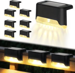 8/16/32 solar outdoor deck lights, garden lights, atmosphere lights, LED walk lights, light source control (Color: Warm light 8PCS)